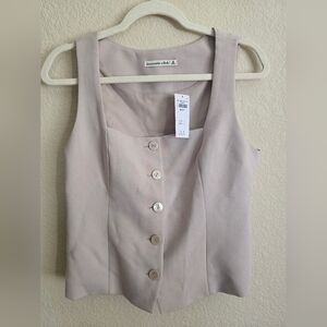 Abercrombie & Fitch Beige Button-Down Top